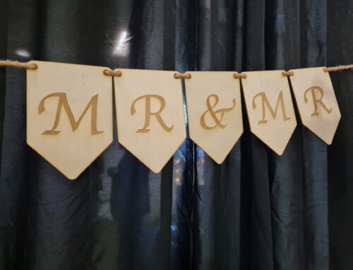 Wooden Wedding Bunting