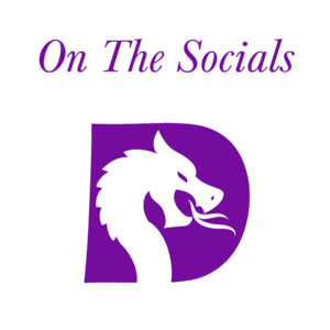 Purple Dragon Head with the text On The Social written above it.